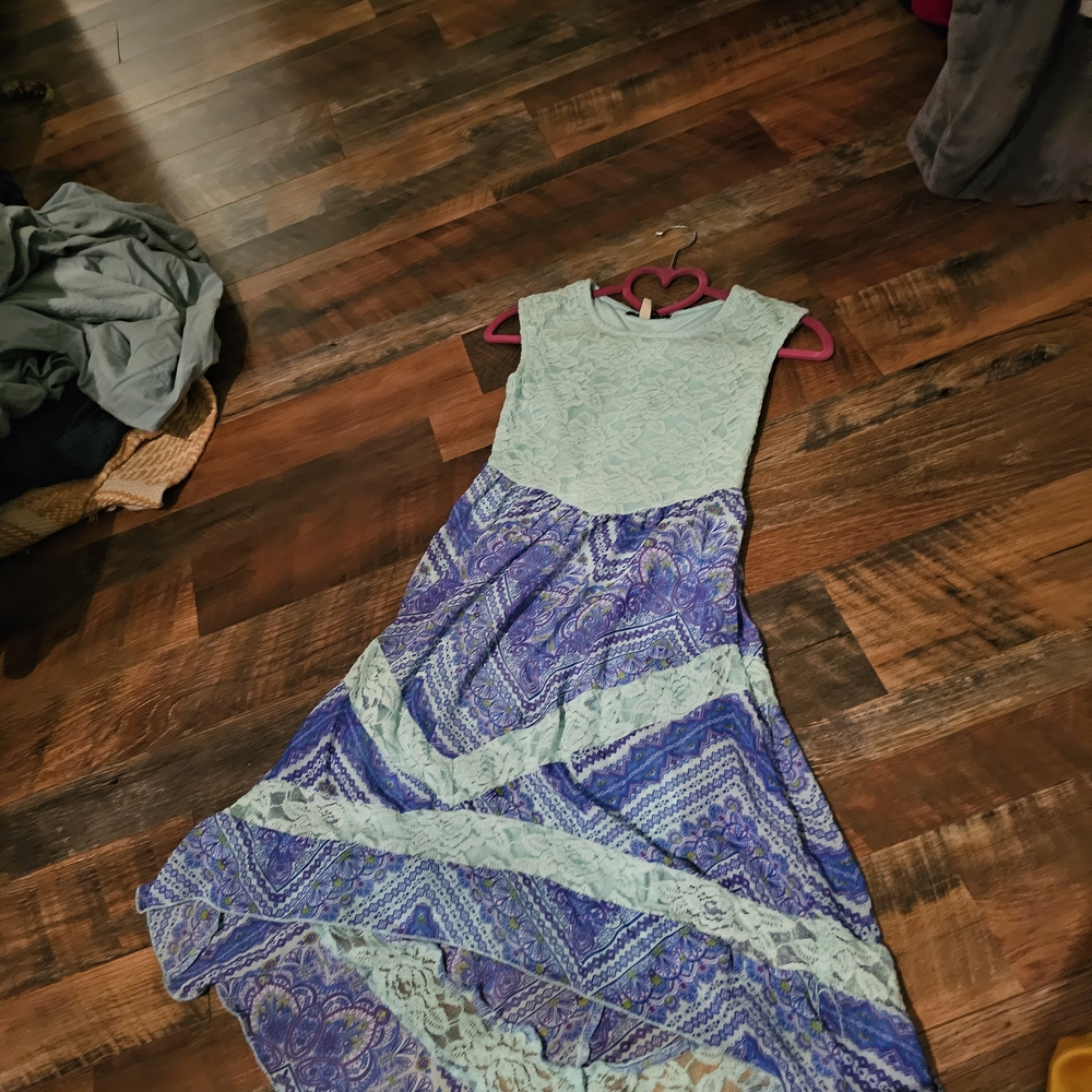 Lace and Patterned Maxi Dress